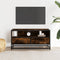 vidaXL - Tv-meubel - 80x34,5x40cm - bewerkt - hout - metaal - gerookt - eikenkleurig
