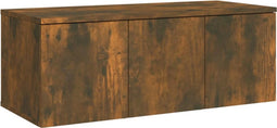 vidaXL - Tv-meubel - 80x34x30 - cm - bewerkt - hout - gerookt - eikenkleurig