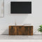 vidaXL - Tv-meubel - 80x34x30 - cm - bewerkt - hout - gerookt - eikenkleurig