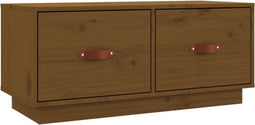 vidaXL - Tv-meubel - 80x34x35 - cm - massief - grenenhout - honingbruin