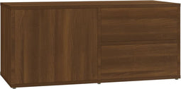 vidaXL - Tv-meubel - 80x34x36 - cm - bewerkt - hout - bruin - eikenkleur