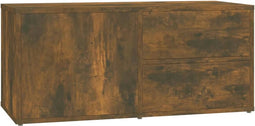 vidaXL - Tv-meubel - 80x34x36 - cm - bewerkt - hout - gerookt - eikenkleurig