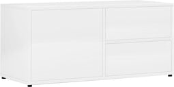 vidaXL - Tv-meubel - 80x34x36 - cm - bewerkt - hout - hoogglans - wit