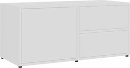 vidaXL - Tv-meubel - 80x34x36 - cm - bewerkt - hout - wit