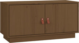 vidaXL - Tv-meubel - 80x34x40 - cm - massief - grenenhout - honingbruin