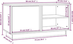 vidaXL - Tv-meubel - 80x35x40,5 - cm - massief - grenenhout - zwart