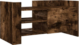 vidaXL - Tv-meubel - 80x35x40 - cm - bewerkt - hout - gerookt - eikenkleurig
