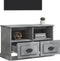 vidaXL - Tv-meubel - 80x35x50 - cm - bewerkt - hout - betongrijs