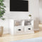 vidaXL - Tv-meubel - 80x35x50 - cm - bewerkt - hout - hoogglans - wit