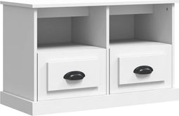 vidaXL - Tv-meubel - 80x35x50 - cm - bewerkt - hout - wit