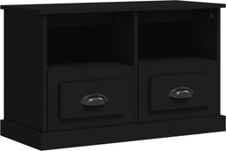 vidaXL - Tv-meubel - 80x35x50 - cm - bewerkt - hout - zwart