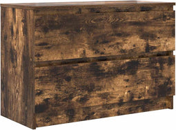 vidaXL - Tv-meubel - 80x35x54 - cm - spaanplaat - gerookt - eikenkleurig