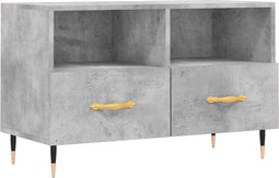 vidaXL - Tv-meubel - 80x36x50 - cm - bewerkt - hout - betongrijs