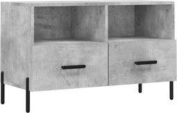 vidaXL - Tv-meubel - 80x36x50 - cm - bewerkt - hout - betongrijs