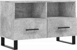 vidaXL - Tv-meubel - 80x36x50 - cm - bewerkt - hout - betongrijs