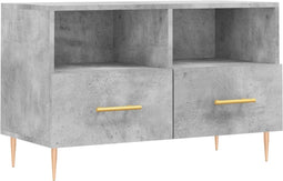 vidaXL - Tv-meubel - 80x36x50 - cm - bewerkt - hout - betongrijs