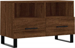 vidaXL - Tv-meubel - 80x36x50 - cm - bewerkt - hout - bruin - eikenkleur