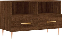 vidaXL - Tv-meubel - 80x36x50 - cm - bewerkt - hout - bruin - eikenkleur