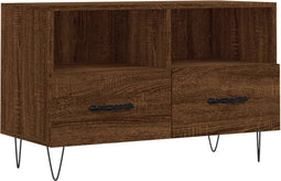 vidaXL - Tv-meubel - 80x36x50 - cm - bewerkt - hout - bruin - eikenkleur