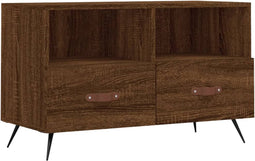 vidaXL - Tv-meubel - 80x36x50 - cm - bewerkt - hout - bruin - eikenkleur