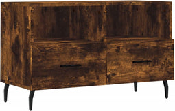 vidaXL - Tv-meubel - 80x36x50 - cm - bewerkt - hout - gerookt - eikenkleurig