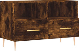 vidaXL - Tv-meubel - 80x36x50 - cm - bewerkt - hout - gerookt - eikenkleurig
