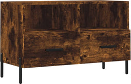 vidaXL - Tv-meubel - 80x36x50 - cm - bewerkt - hout - gerookt - eikenkleurig