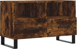 vidaXL - Tv-meubel - 80x36x50 - cm - bewerkt - hout - gerookt - eikenkleurig
