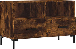 vidaXL - Tv-meubel - 80x36x50 - cm - bewerkt - hout - gerookt - eikenkleurig