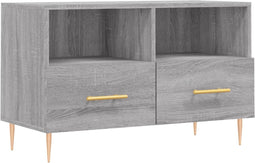 vidaXL - Tv-meubel - 80x36x50 - cm - bewerkt - hout - grijs - sonoma - eikenkleurig