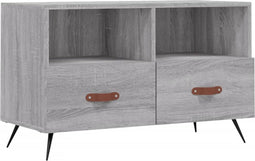 vidaXL - Tv-meubel - 80x36x50 - cm - bewerkt - hout - grijs - sonoma - eikenkleurig