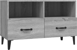 vidaXL - Tv-meubel - 80x36x50 - cm - bewerkt - hout - grijs - sonoma - eikenkleurig