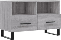vidaXL - Tv-meubel - 80x36x50 - cm - bewerkt - hout - grijs - sonoma - eikenkleurig