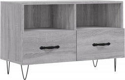 vidaXL - Tv-meubel - 80x36x50 - cm - bewerkt - hout - grijs - sonoma - eikenkleurig