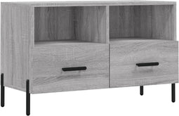 vidaXL - Tv-meubel - 80x36x50 - cm - bewerkt - hout - grijs - sonoma - eikenkleurig