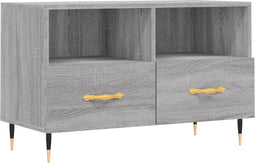 vidaXL - Tv-meubel - 80x36x50 - cm - bewerkt - hout - grijs - sonoma - eikenkleurig
