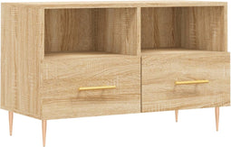 vidaXL - Tv-meubel - 80x36x50 - cm - bewerkt - hout - sonoma - eiken