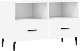 vidaXL - Tv-meubel - 80x36x50 - cm - bewerkt - hout - wit