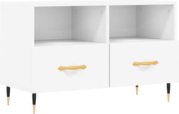vidaXL - Tv-meubel - 80x36x50 - cm - bewerkt - hout - wit