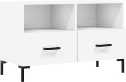 vidaXL - Tv-meubel - 80x36x50 - cm - bewerkt - hout - wit