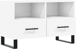 vidaXL - Tv-meubel - 80x36x50 - cm - bewerkt - hout - wit