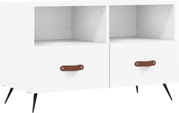 vidaXL - Tv-meubel - 80x36x50 - cm - bewerkt - hout - wit
