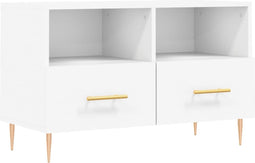 vidaXL - Tv-meubel - 80x36x50 - cm - bewerkt - hout - wit