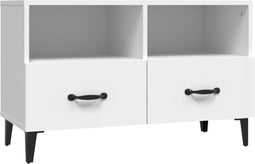 vidaXL - Tv-meubel - 80x36x50 - cm - bewerkt - hout - wit