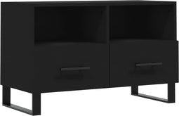 vidaXL - Tv-meubel - 80x36x50 - cm - bewerkt - hout - zwart