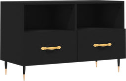 vidaXL - Tv-meubel - 80x36x50 - cm - bewerkt - hout - zwart