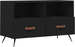 vidaXL - Tv-meubel - 80x36x50 - cm - bewerkt - hout - zwart