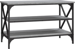 vidaXL - Tv-meubel - 80x40x50 - cm - bewerkt - hout - grijs - sonoma - eikenkleurig