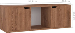 vidaXL - Tv-meubel - 88,5x27,5x30,5 - cm - bewerkt - hout - bruin - eikenkleurig