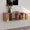 vidaXL - Tv-meubel - 88,5x27,5x30,5 - cm - bewerkt - hout - bruin - eikenkleurig
